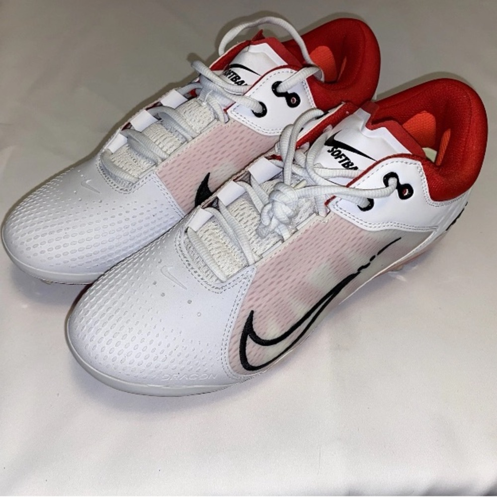 Nike Hyperdiamond 4 Elite Women’s Softball Red and White Sneakers Size 11 New - Picture 2 of 14